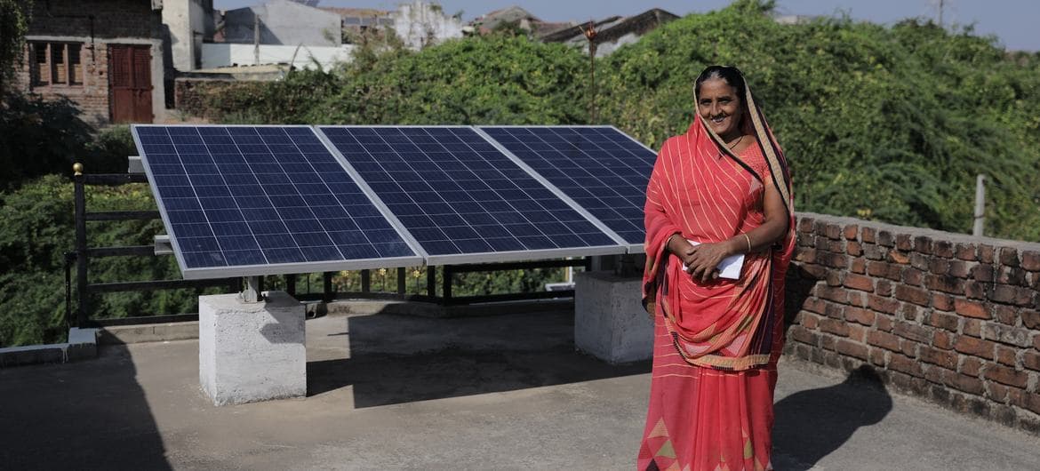 Solar panels on rooftop